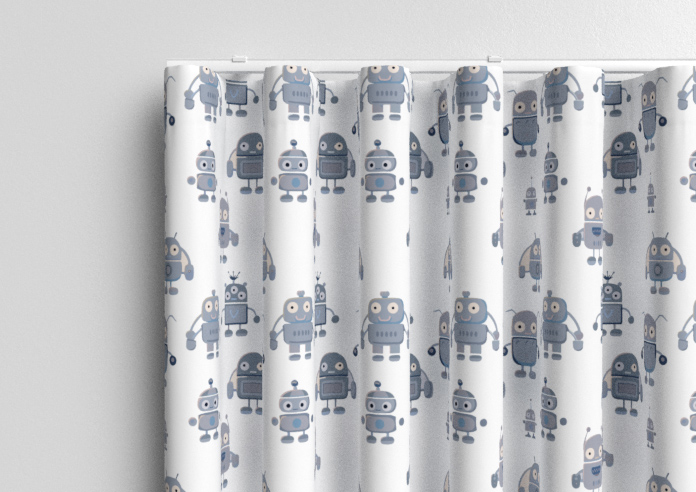 Robo Town, Cyborg Grey - Made to Measure Curtains - Image 13